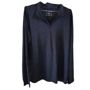 Real Essentials Dark Gray Mens 1/4" Zip Pullover